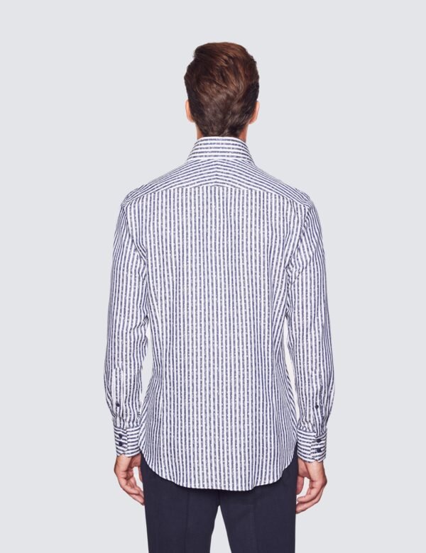 Hawes & Curtis Men York Navy & White Stripe Shirt