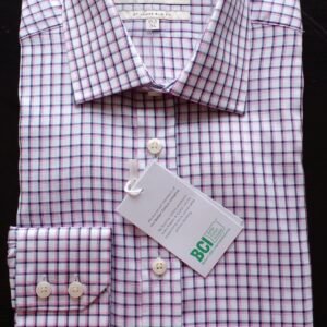 Hawes and Curtis Men Navy & pink Check Shirt
