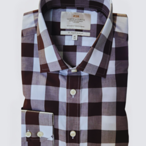 Hawes and Curtis Men Navy & White Bold check Shirt
