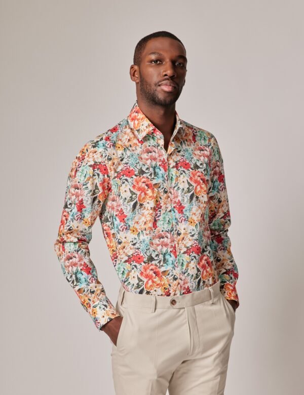 Hawes & Curtis Men Brandon Topestry Foliage shirt