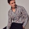 Hawes & Curtis Men Cream And Green York Shirt