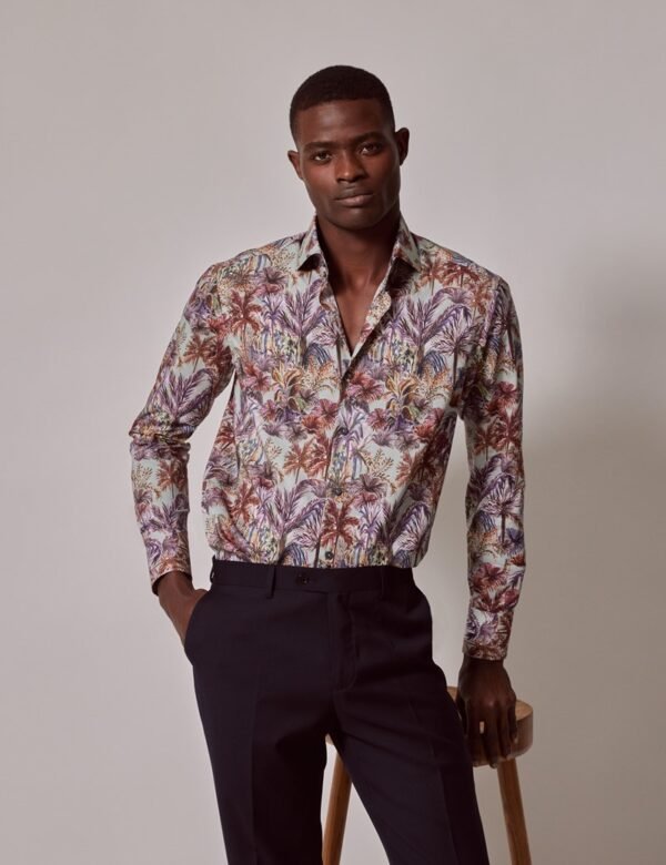 Hawes & Curtis Watercolor Jungle Men Shirt