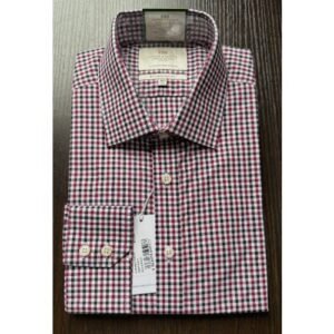Hawes and Curtis Men's Slim Red & Navy Tiny check Shirt