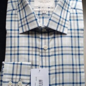 Hawes and Curtis Men St James Small Navy & Grey check Shirt