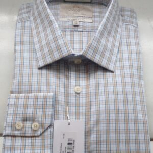 Hawes and Curtis Men St James Small Navy & Brown check Shirt