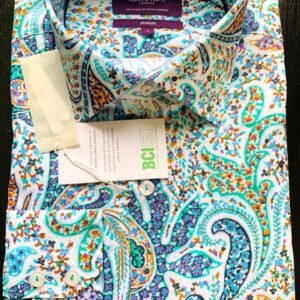 Hawes & Curtis Men Brandon Paisley Beige Swirl shirt