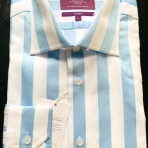 Hawes and Curtis Men Piccadilly Blue & White Sc shirt