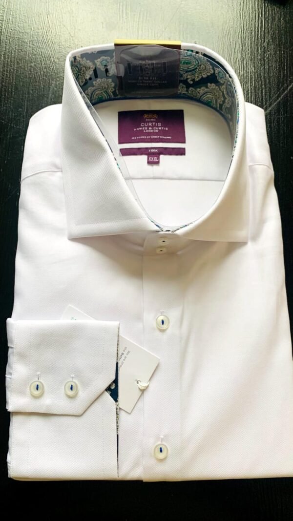 Hawes and Curtis Men White Twill York Sc Shirt