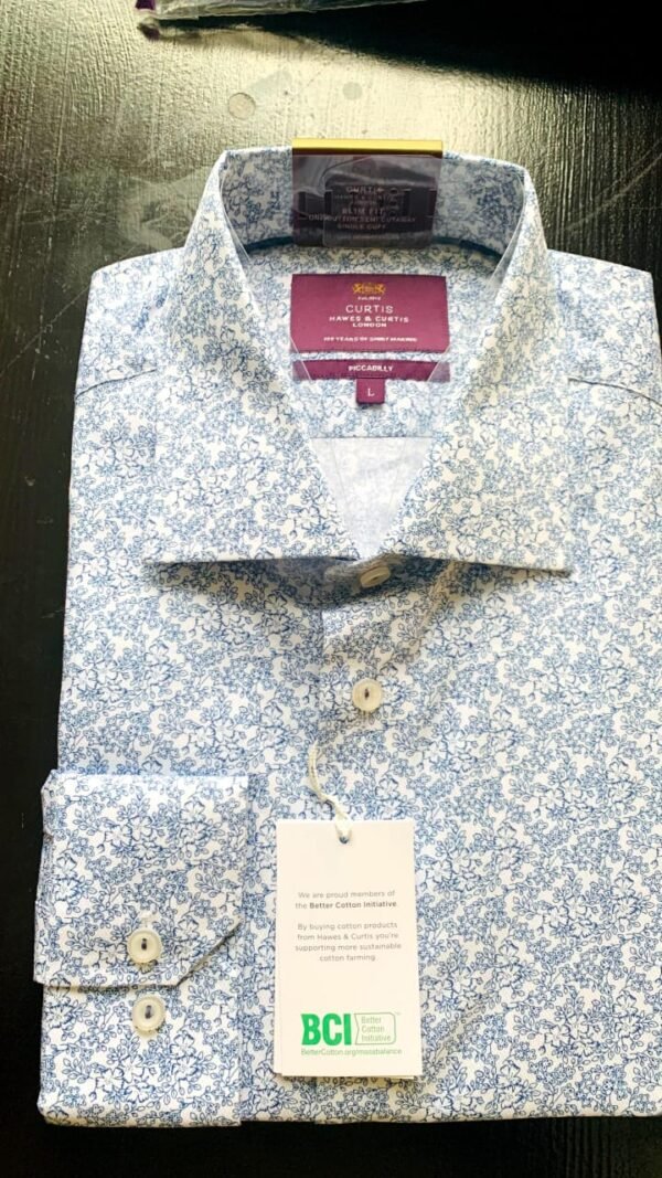 Hawes & Curtis Men Navy Piccadilly Sc 041 shirt