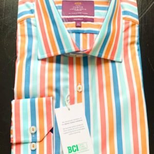 Hawes and Curtis Men Piccadilly Orange & Blue Stripe