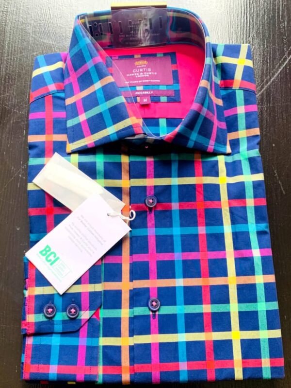 Hawes and Curtis Men Piccadilly Navy & Red Check Shirt