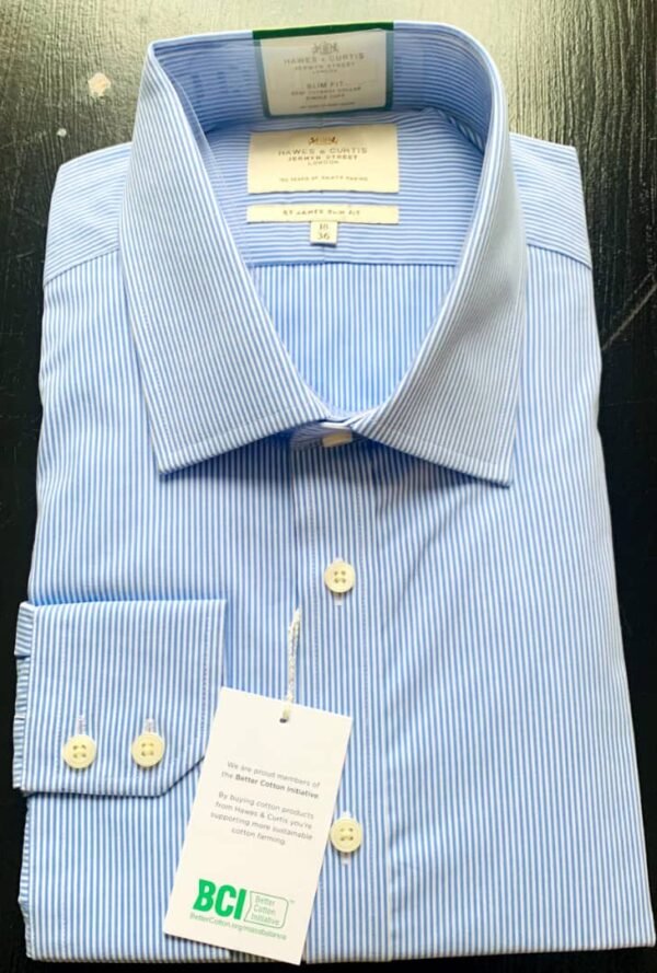 Hawes and Curtis Men's Slim Bi16 Stripe Shirt