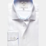 Hawes & Curtis Men's White Twill Non- Iron Shirt - Single cuff