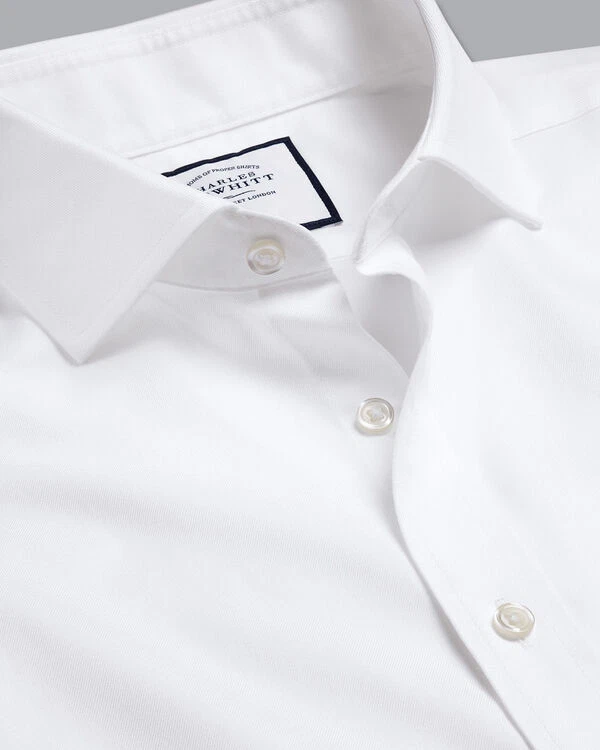 CHARLES TYRWHITT EGYPTIAN COTTON POPLIN WHITE SHIRT-SINGLE CUFF - Image 1