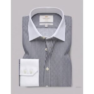 Hawes and Curtis Men's Black & White Slim Bengal Stripe WCC Shirt