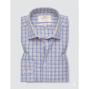 Hawes and Curtis Men's Pink & Blue Slim multi check Shirt